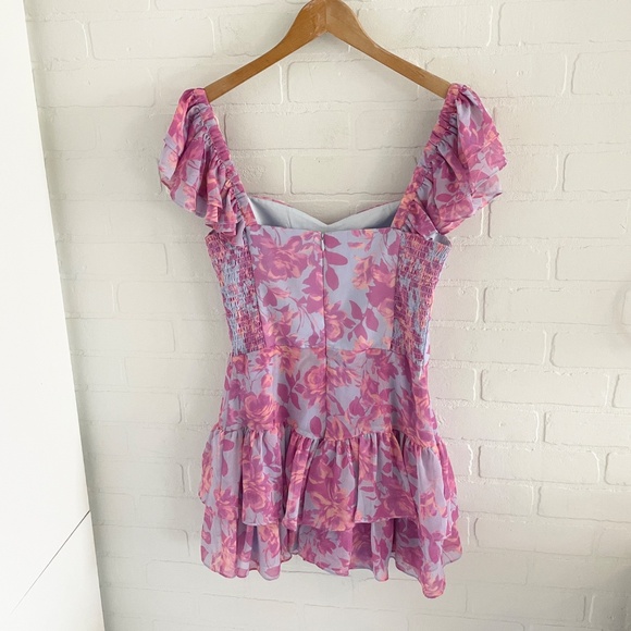 Revolve x Amanda Uprichard Combishort Mackey Midsummer Flounce Fairy Floral M - Picture 11 of 16